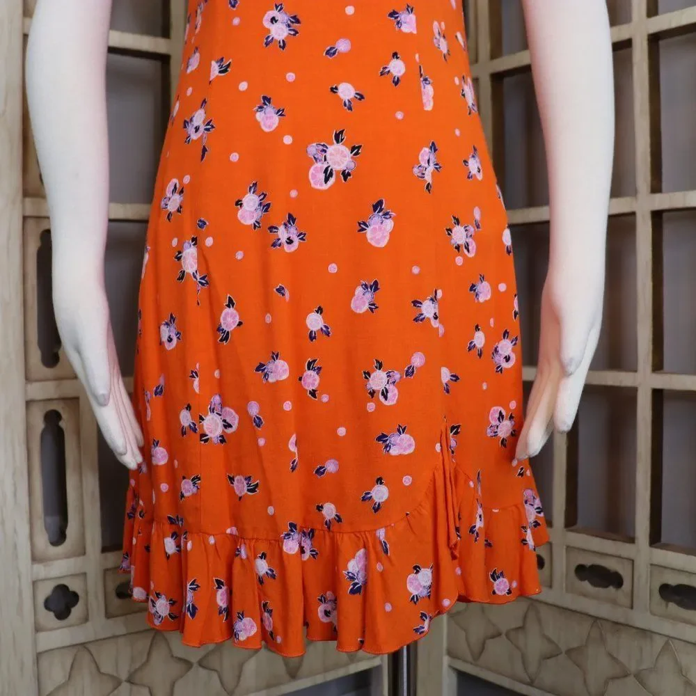 Free People Like A Lady tangerine Babydoll Dress Size S - Picture 9 of 14